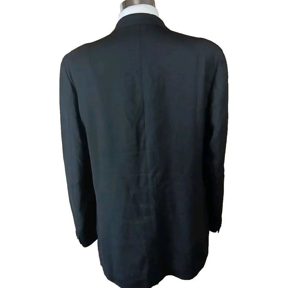 Bachrach Made‎ in Italy Men's Black Sport Coat Blazer Jacket 4 Button Mens Sz 44